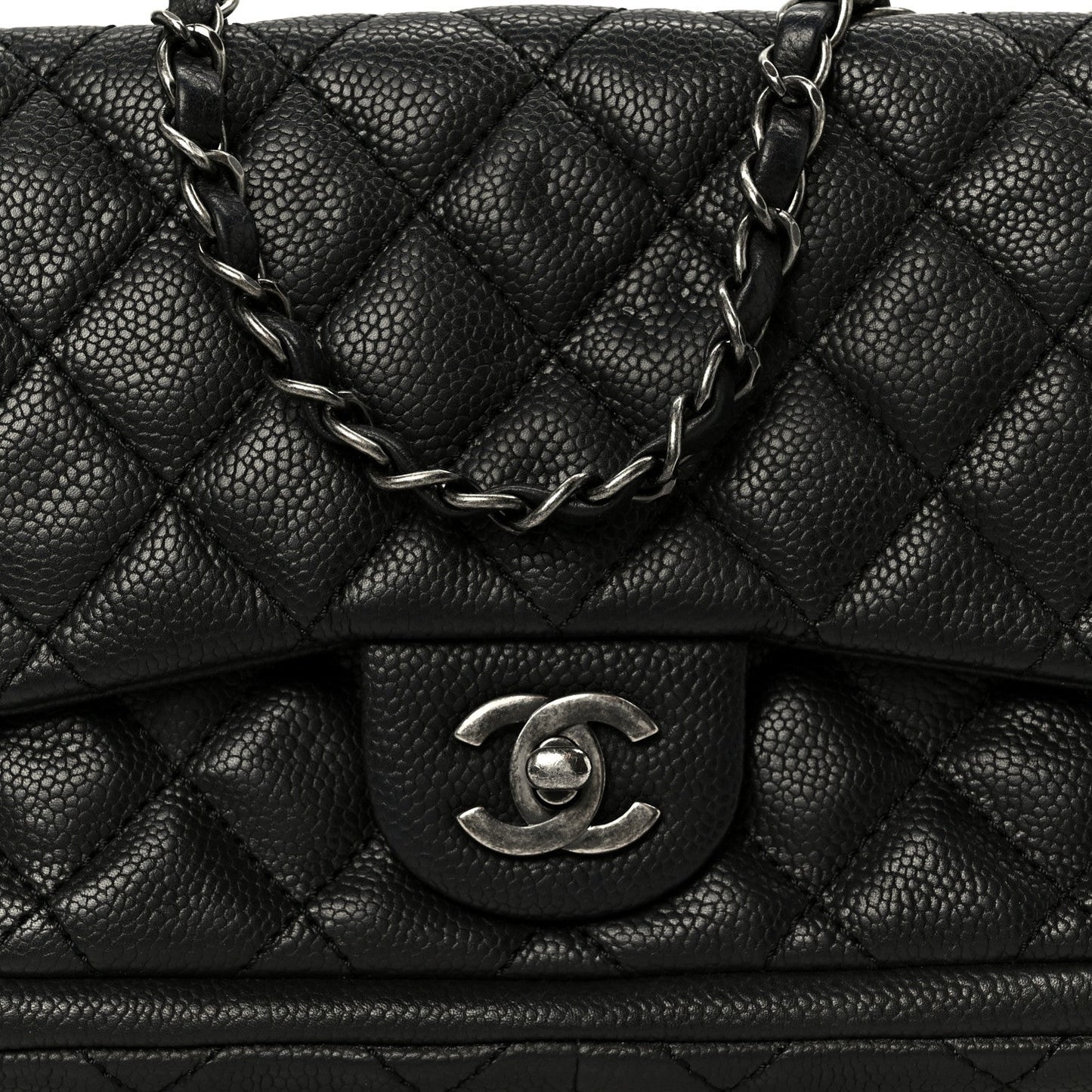 Caviar Quilted Medium Now and Forever Flap Black