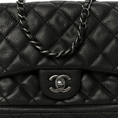 Caviar Quilted Medium Now and Forever Flap Black