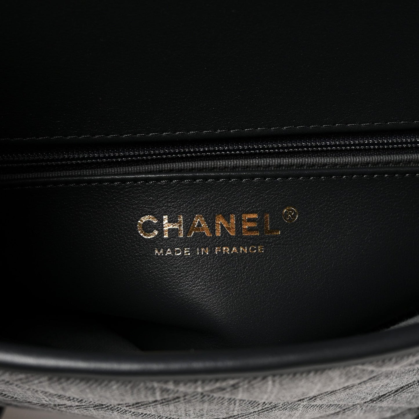 Washed Denim Quilted Messenger Flap Black