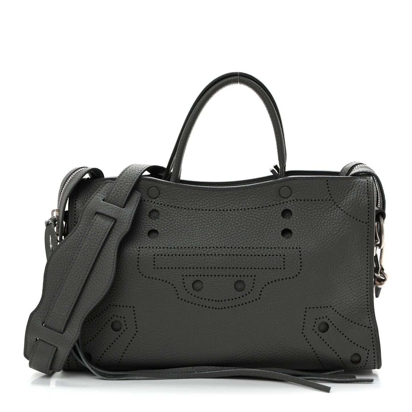 Veau Grana Perforated Blackout Hardware S City Gris Acier