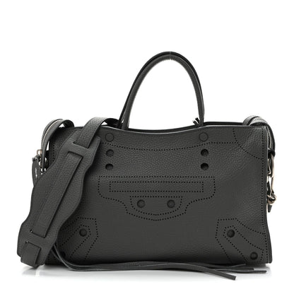 Veau Grana Perforated Blackout Hardware S City Gris Acier