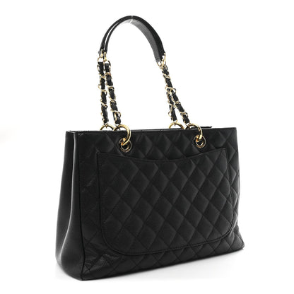 Caviar Quilted Grand Shopping Tote GST Black