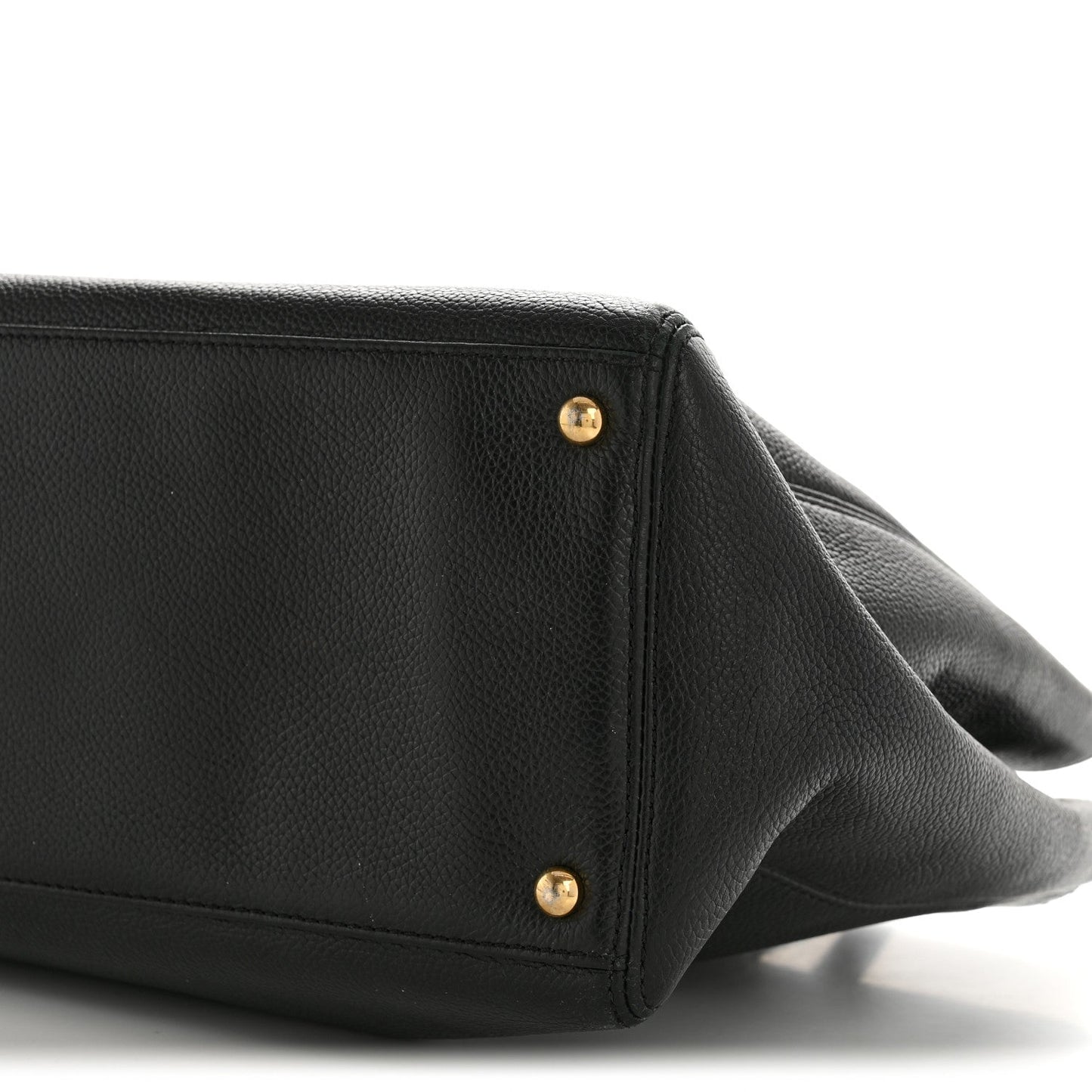 Calfskin Cerf Executive Shopper Tote Black