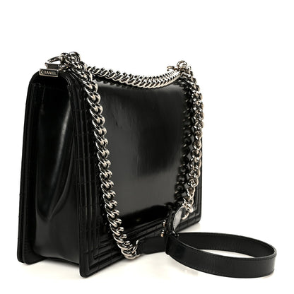 Patent Medium Boy Reverso Flap Black