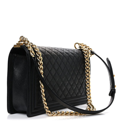 Caviar Quilted New Medium Boy Flap Black