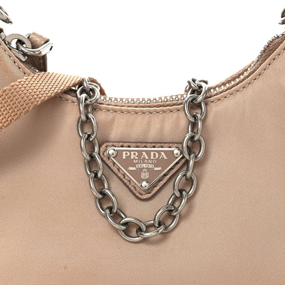 Tessuto Nylon Saffiano Mini Re-Edition 2000 Shoulder Bag Cammeo