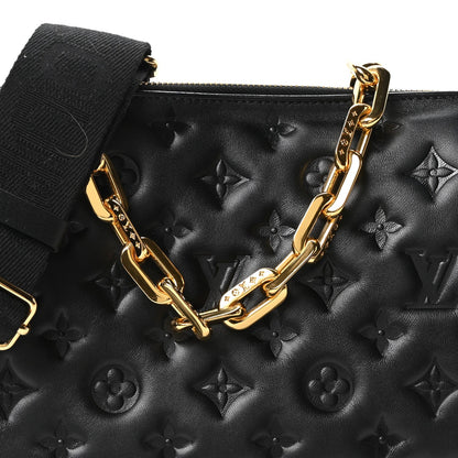 Lambskin Embossed Monogram Coussin PM Black