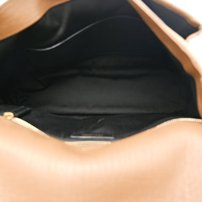 Grained Lambskin Monogram Large Niki Chain Satchel Dark Cork