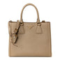 Saffiano Lux Bi-Color Tote Bag Visone Talco