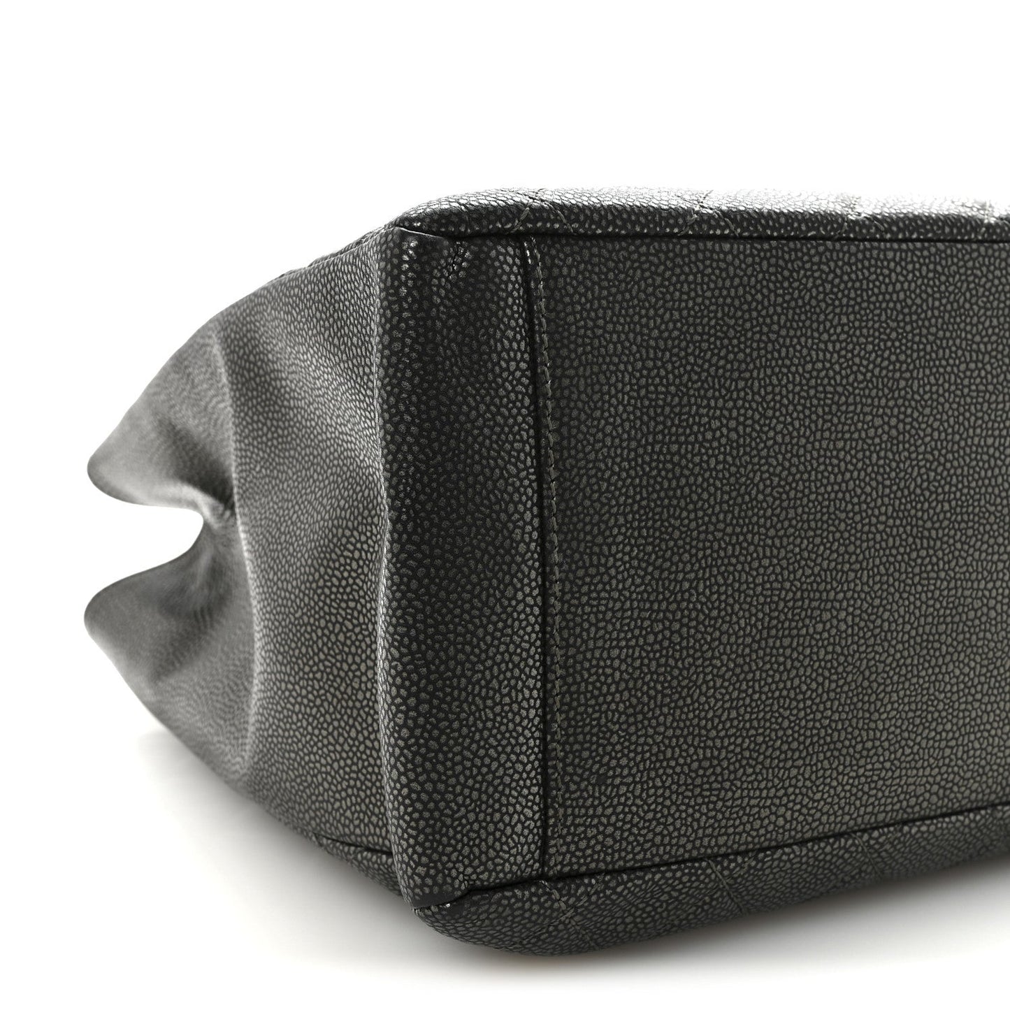 Caviar Quilted Grand Shopping Tote GST Dark Silver