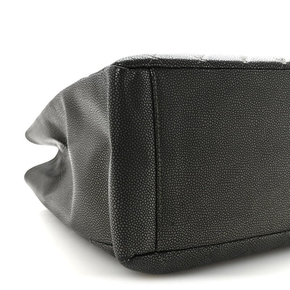 Caviar Quilted Grand Shopping Tote GST Dark Silver