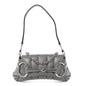 Nappa Vertical Matelasse Small Maxi Horsebit Chain Shoulder Bag Gray