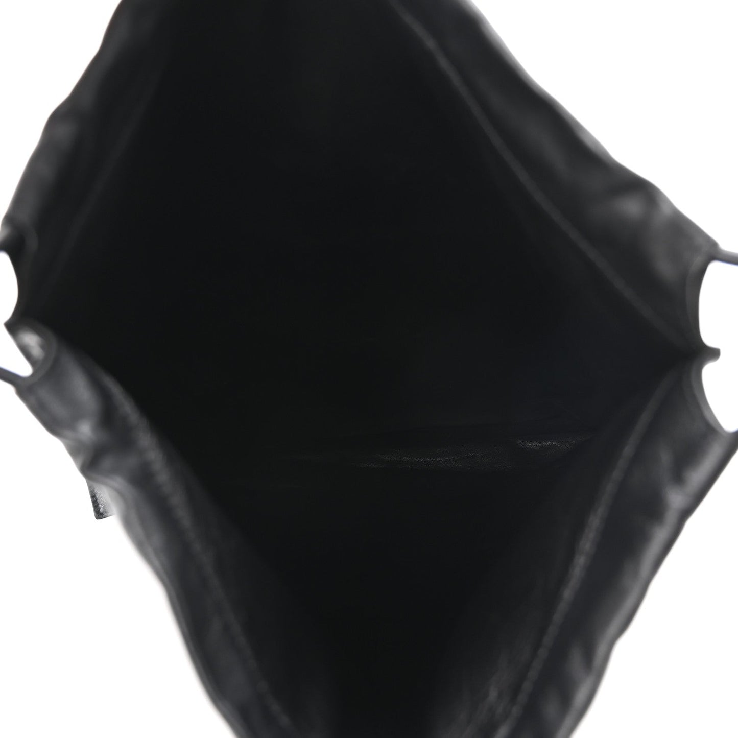 Calfskin Flat Drawstring Tote Black