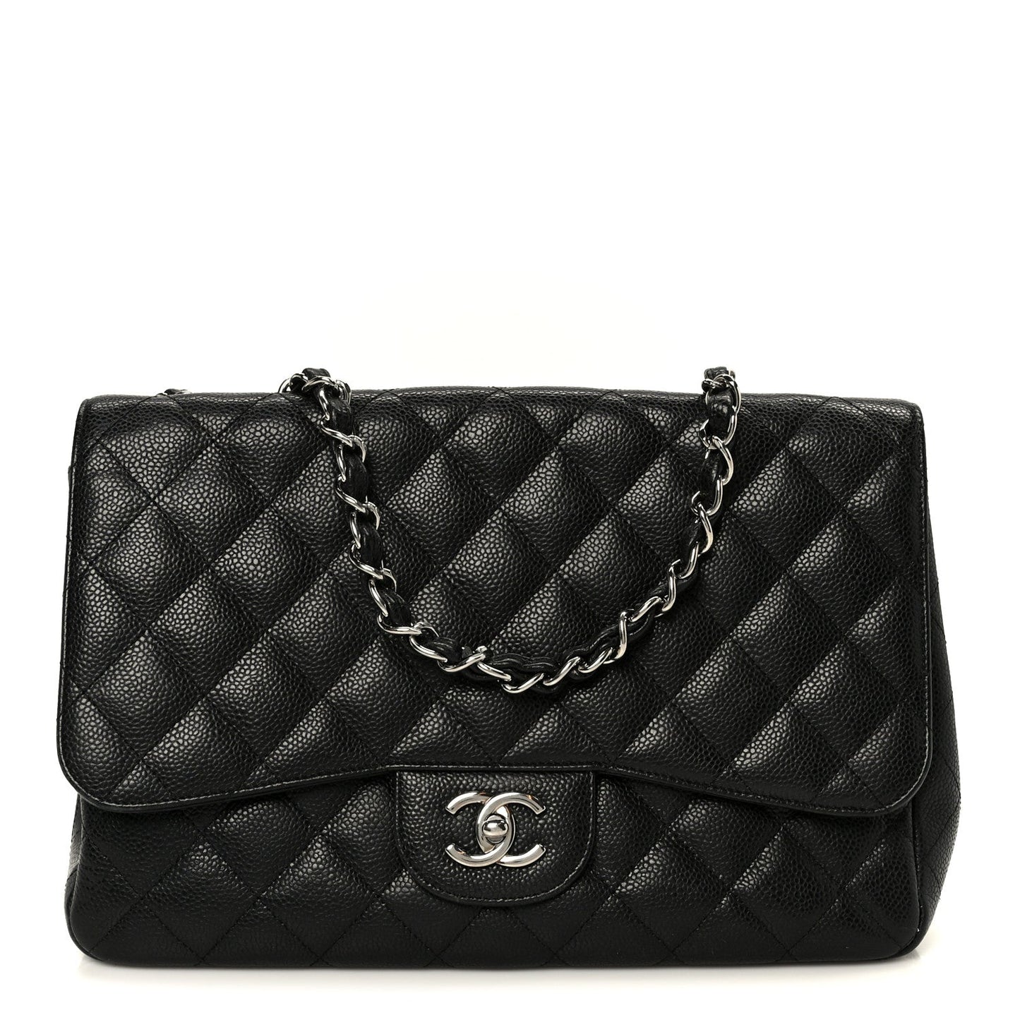 Caviar Quilted Jumbo Single Flap Black