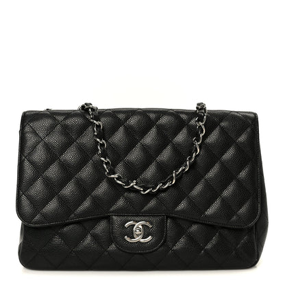 Caviar Quilted Jumbo Single Flap Black