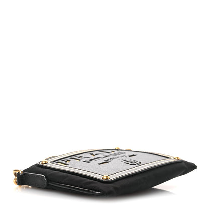 Tessuto Bandoliera Logo Shoulder Bag Gold Black