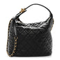 Lambskin Quilted Large Perfect Meeting Hobo Black
