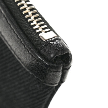 Linen Canvas Rive Gauche Zipped Pouch Black