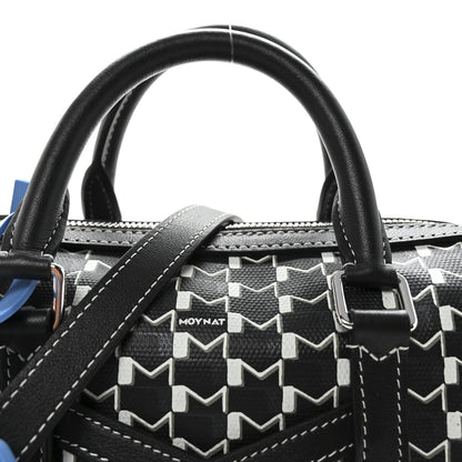 X KASING LUNG Calfskin Canvas M Labubu Boston Bag Black Multicolor