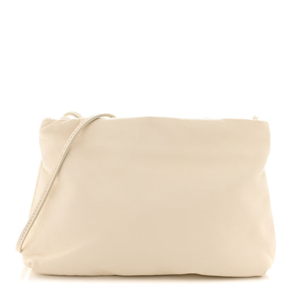 Grained Calfskin Bourse Clutch Ivory