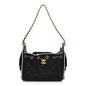 Braided Raffia Calfskin Quilted Mini Chanel 25 Handbag Black White