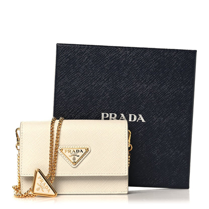 Saffiano Card Holder With Chain Talco
