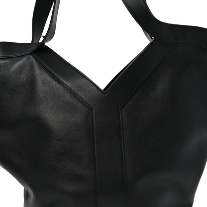 Santorini Lux Calfskin Y Drawstring Tote Black
