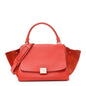 Drummed Calfskin Small Trapeze Vermillion
