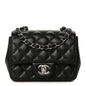 Lambskin Quilted Mini Square Flap Black