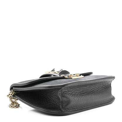 Denim Small Glam Lock Rockstud Flap Deep Denim