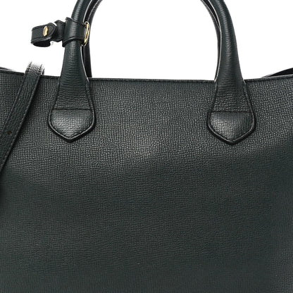Derby Calfskin House Check Large Banner Tote Dark Bottle Green