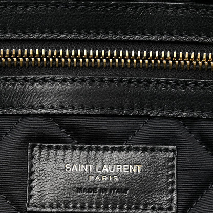 Calfskin Quilted ES Giant Travel Bag Black