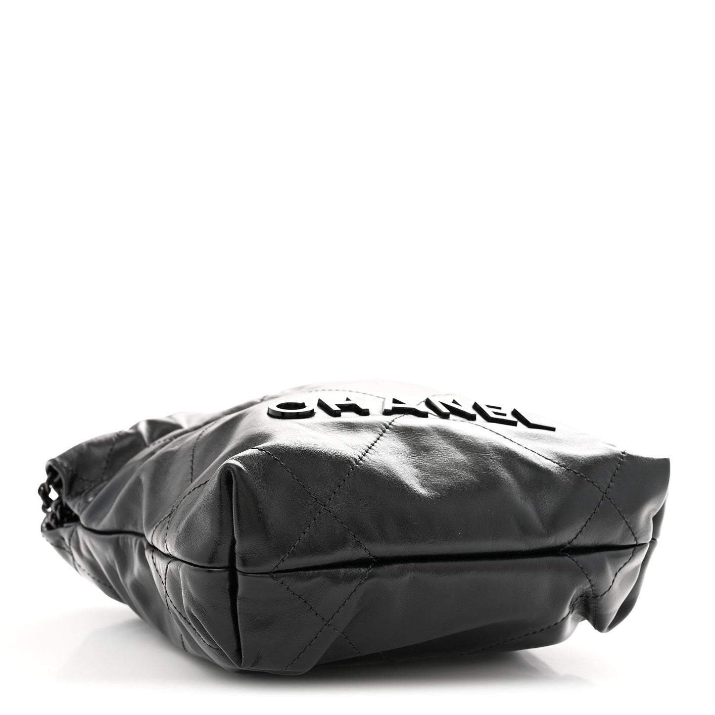 Shiny Calfskin Quilted Mini Chanel 22 So Black
