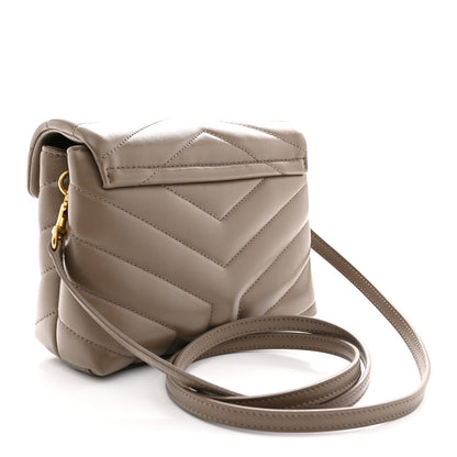Calfskin Y Quilted Monogram Toy Loulou Crossbody Bag Taupe