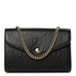 Calfskin GG Debossed Chain Wallet Black