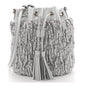 Paillettes Mate Bucket Bag Argento