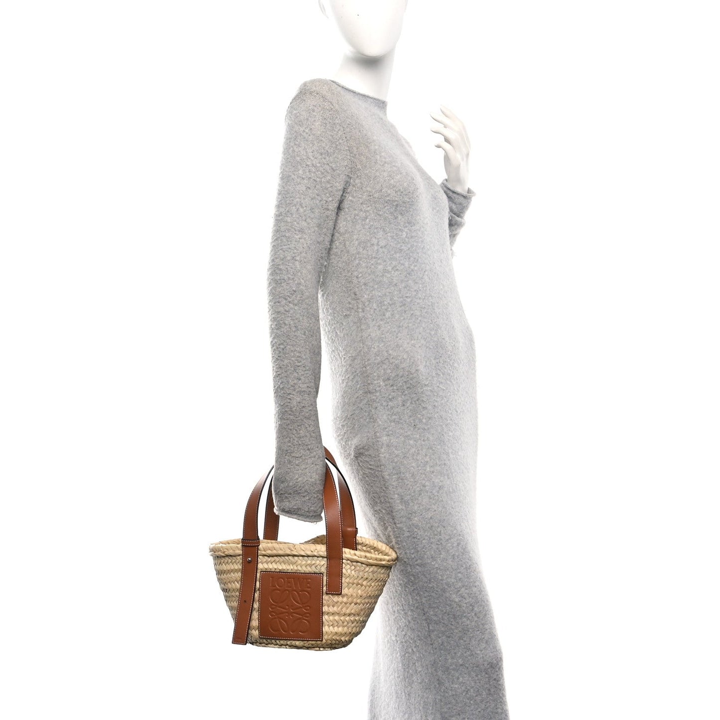 Raffia Small Basket Tote Bag Natural Tan