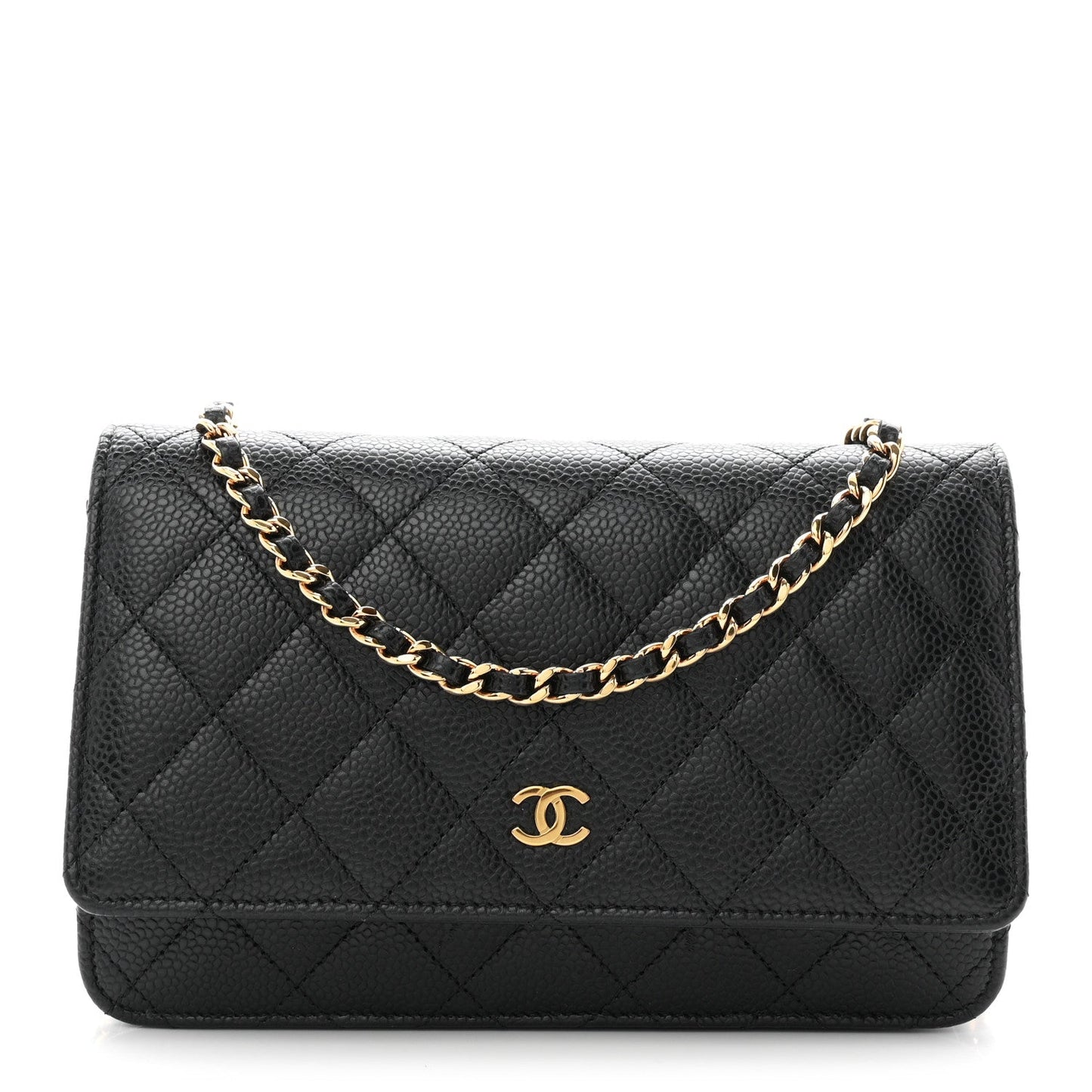 Caviar Quilted Wallet On Chain WOC Black