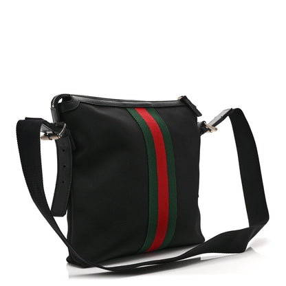 Techno Canvas Web Messenger Bag Black