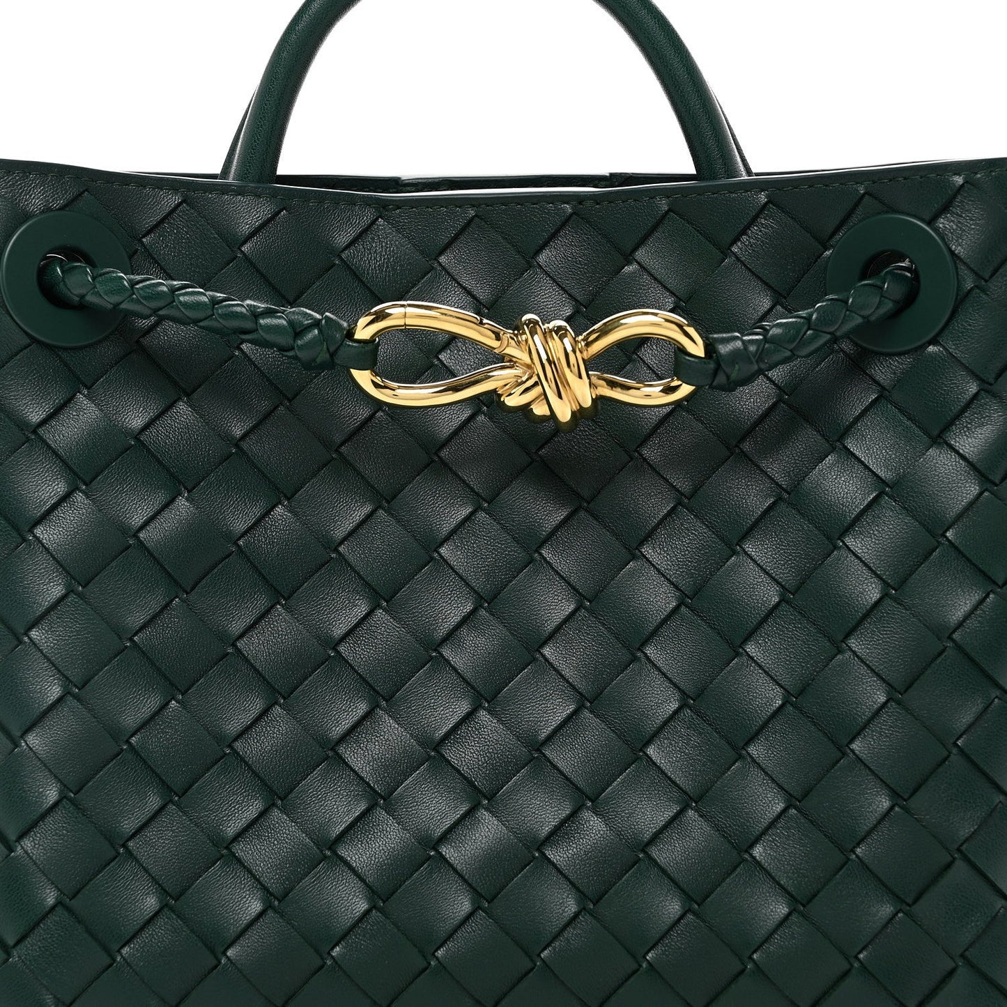 Nappa Intrecciato Small Andiamo Shoulder Bag Emerald Green