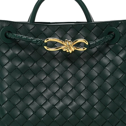 Nappa Intrecciato Small Andiamo Shoulder Bag Emerald Green