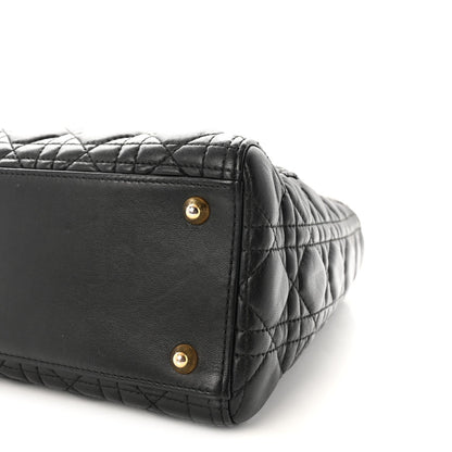 Lambskin Cannage Large Lady Dior Black