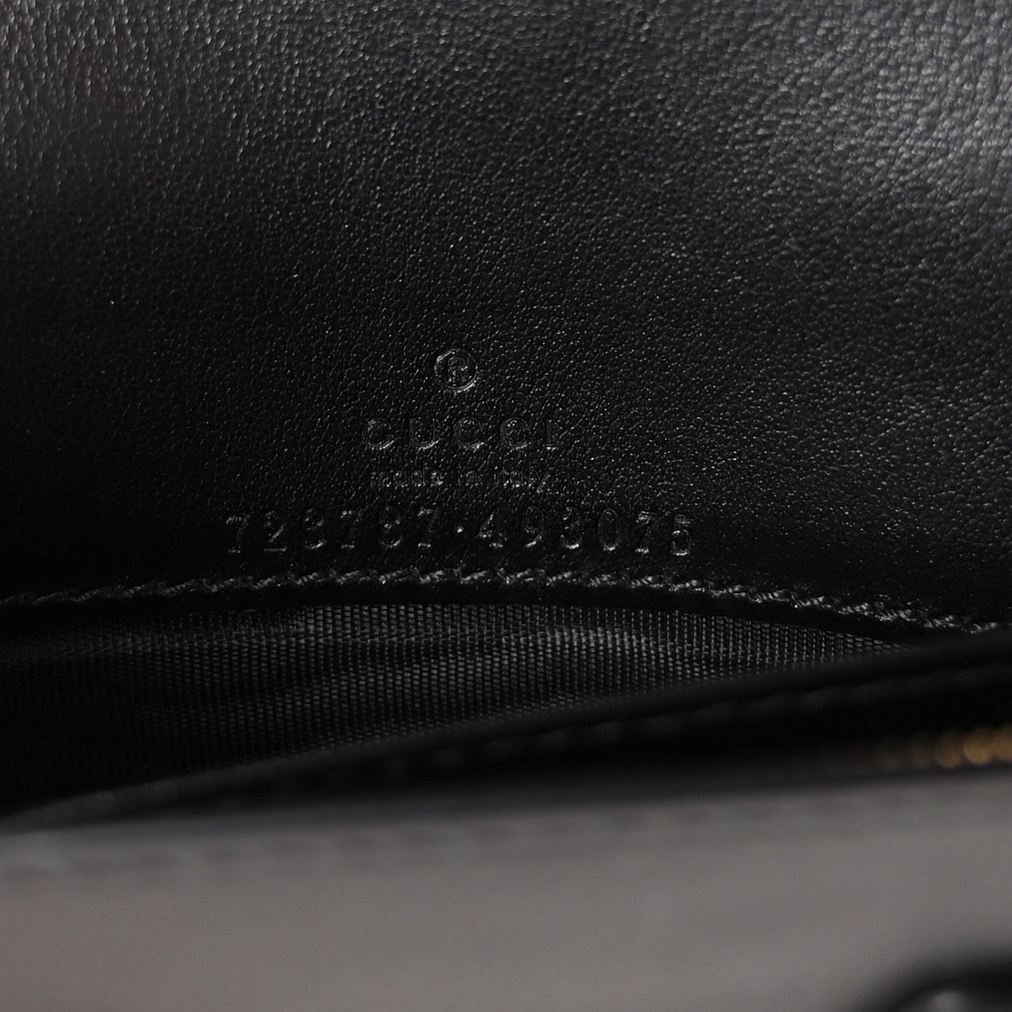 Calfskin GG Matelasse Chain Wallet Black