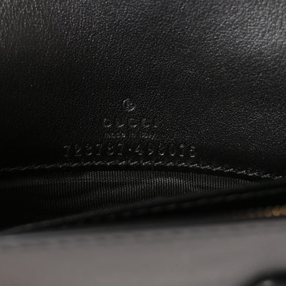 Calfskin GG Matelasse Chain Wallet Black