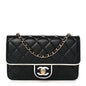 Lambskin Quilted Resin CC Mini Flap Bag Black White