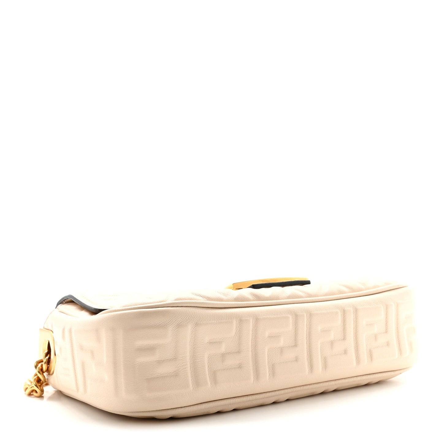 Nappa Small FF Embossed Midi Chain Baguette Camelia