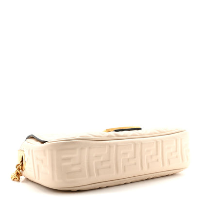 Nappa Small FF Embossed Midi Chain Baguette Camelia