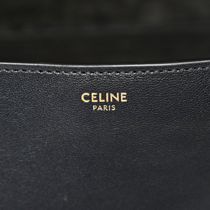 Shiny Lambskin Soft Triomphe Half Moon Bag Black