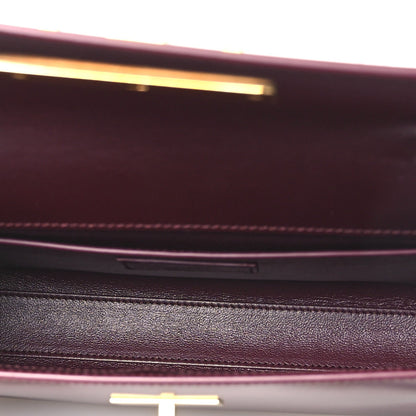 Smooth Calfskin Small Manhattan Shoulder Bag Hot Wine