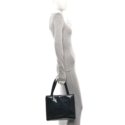Patent CC Shopper Tote Black